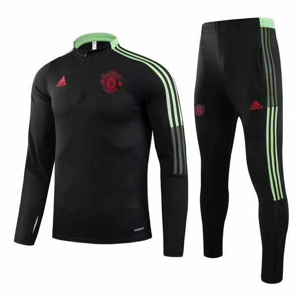 Survetement Manchester United 2021-22 Noir Rouge Vert